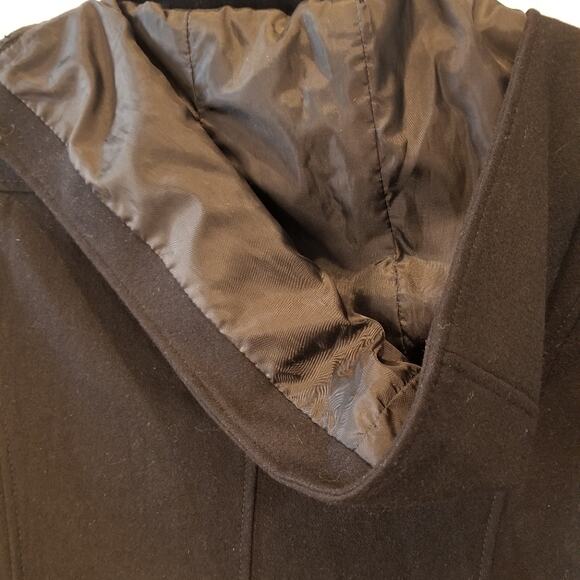 Tommy Hilfiger Black Winter Jacket Coat Wool Blend Parka Zipper Pockets Size M - Picture 9 of 12